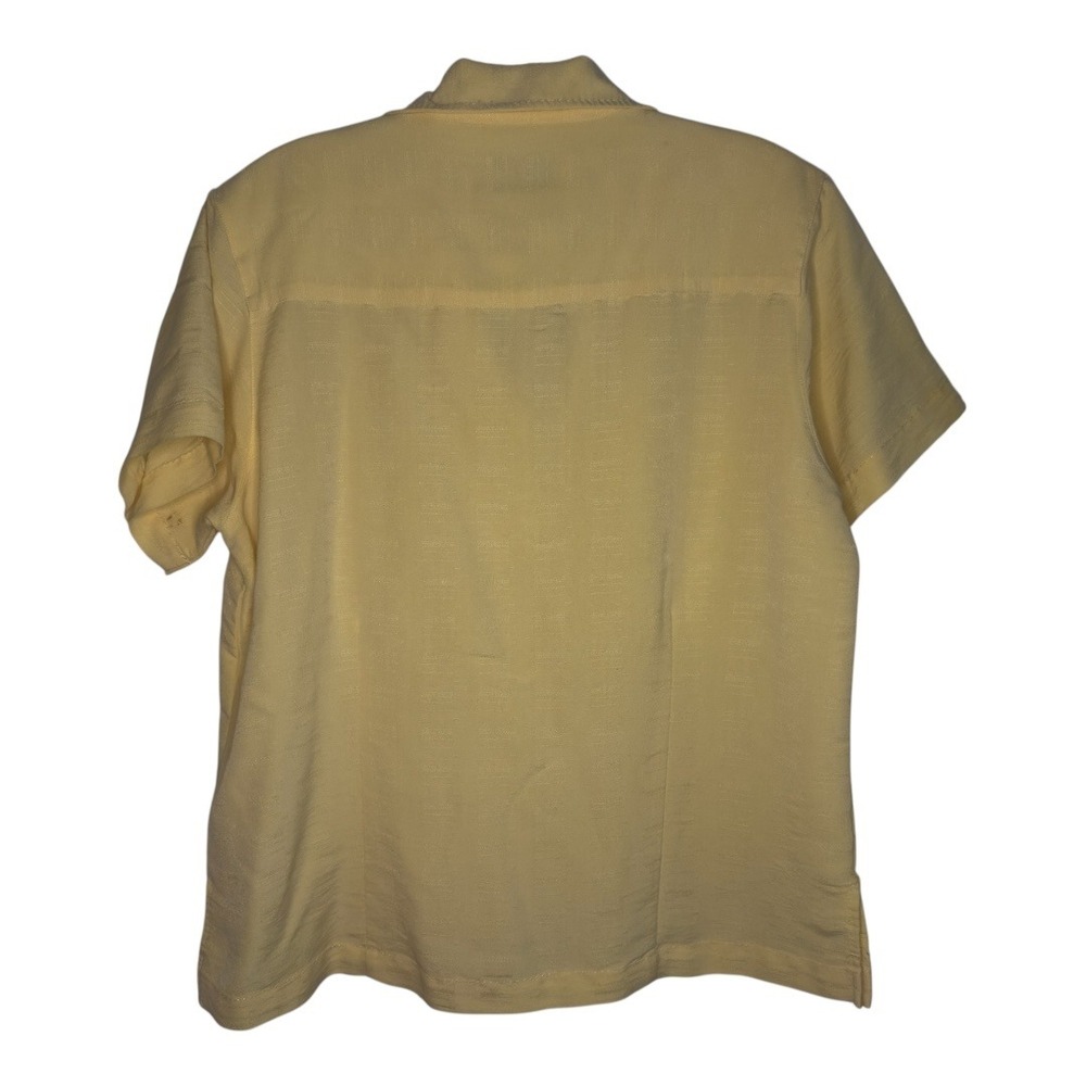 Tehana Nancy Haley Button Up Shirt Summer Short Sleeve Top Relaxed Fit Yellow L - Picture 2 of 6